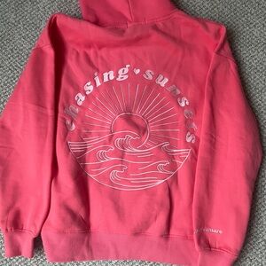 Pink Palm Puff Chasing Sunsets Hoodie